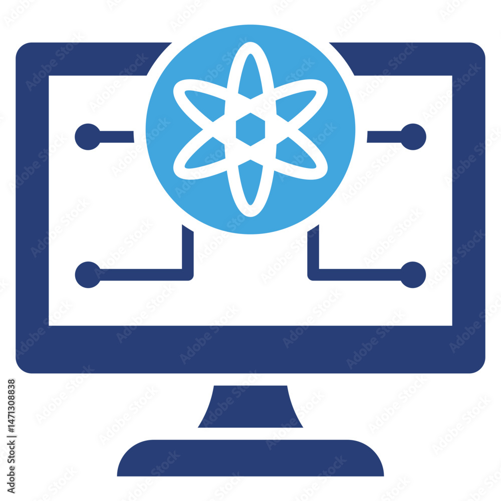 Poster computer science two color icon