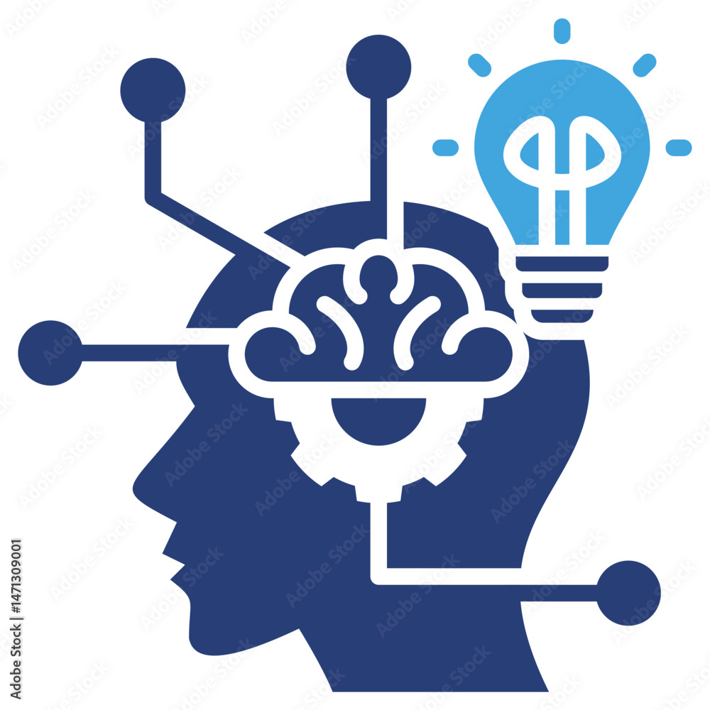 Poster lateral thinking two color icon
