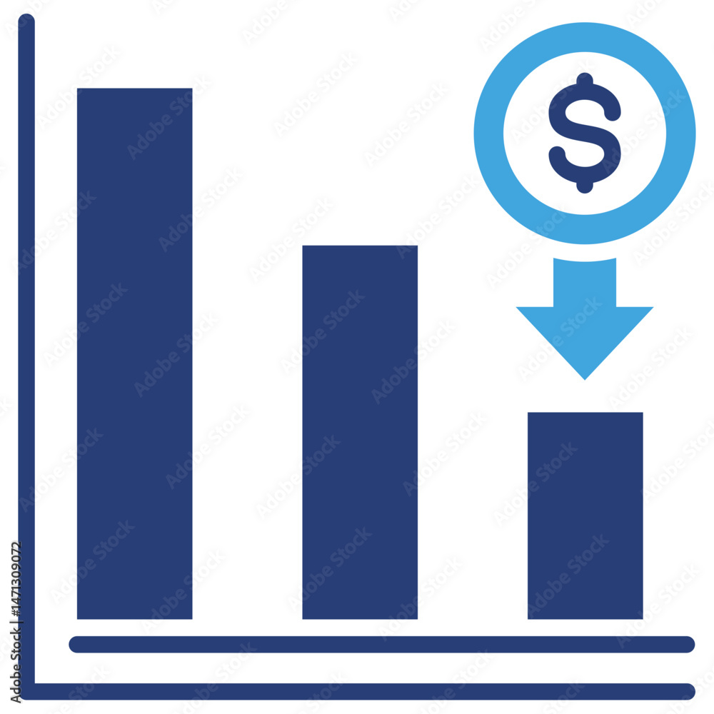 Poster reduce cost two color icon