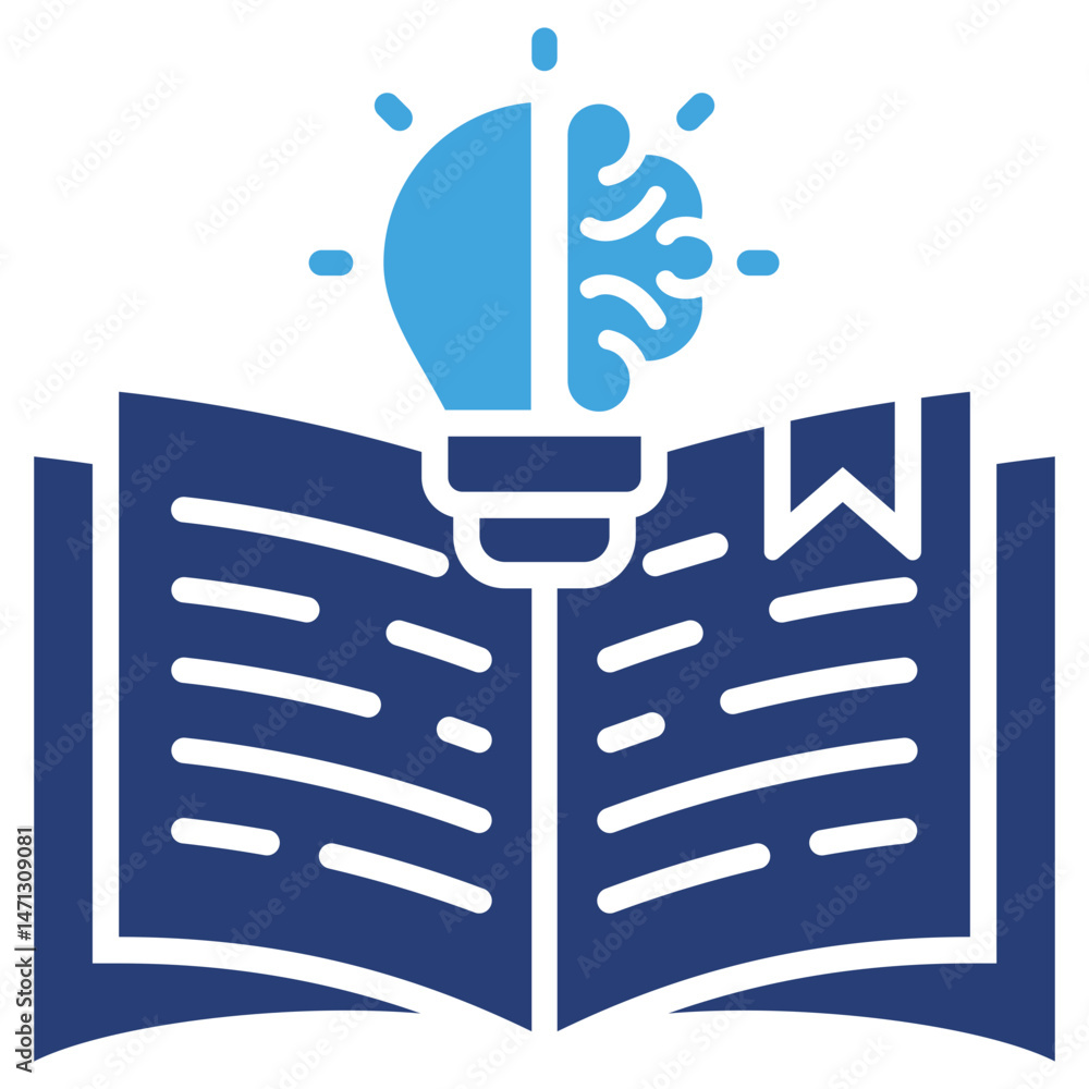 Poster knowledge two color icon