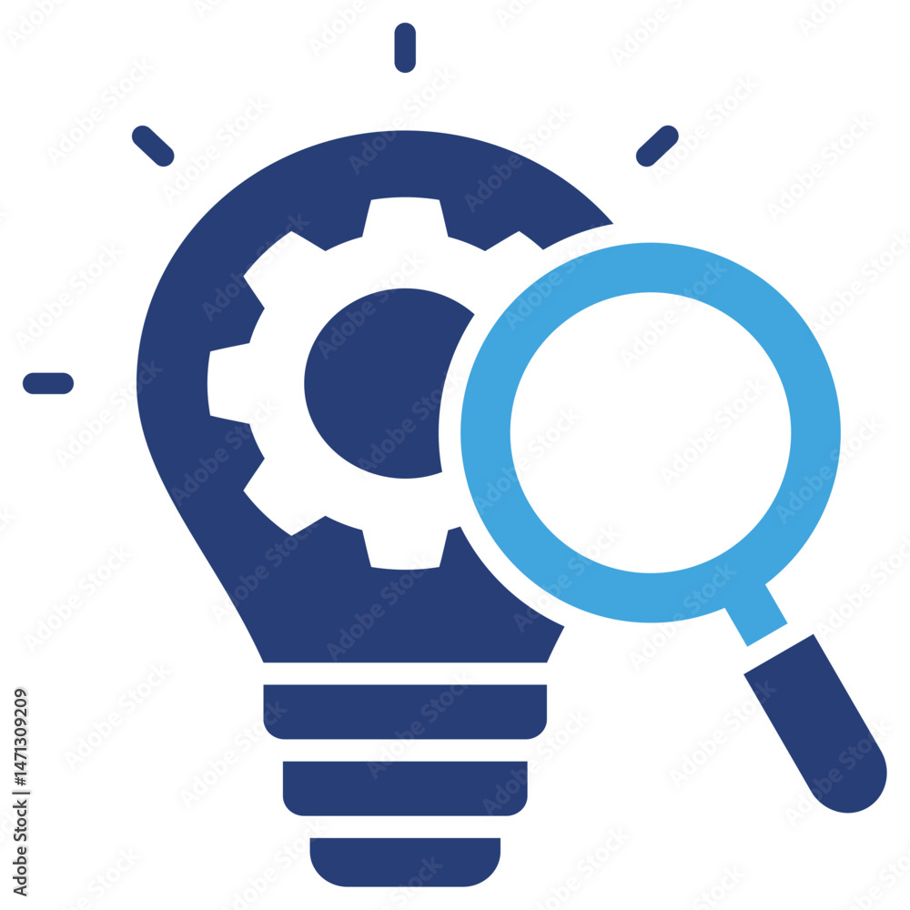 Poster research and development two color icon