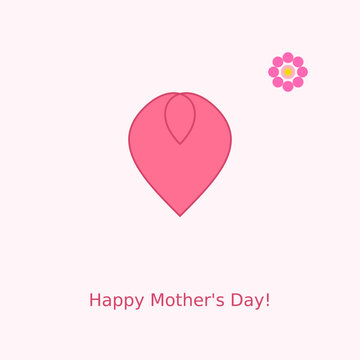 Mother&rsquo;s Day Icon &mdash; Heart and Flower Vector Design