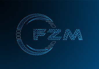 FZM low poly letter logo vector design. FZM lower poly logo design.