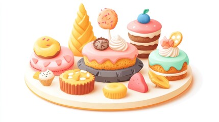 Colorful assortment of sweet treats on a platter