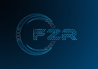 FZR low poly letter logo vector design. FZR lower poly logo design.