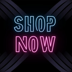Obraz premium Vector text illustration for Shop Now.