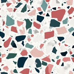 Seamless Terrazzo texture. Polished concrete floor and wall pattern. Color surface marble and granite stone, material for decoration