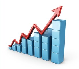 Upward trending bar graph showing positive growth (2)