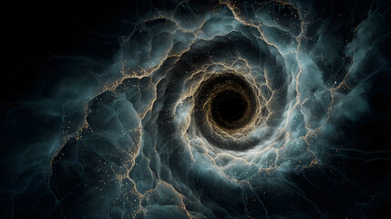 Digital cosmic whirlpool swirling with vibrant galaxies and glowing stardust in immersive space vortex effect
