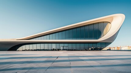 Modern Architectural Marvel with Sleek Lines and Glass Facade