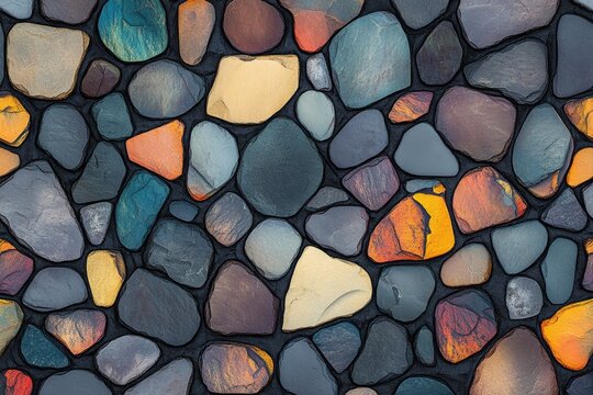 Vibrant Stone Wall Pattern Design