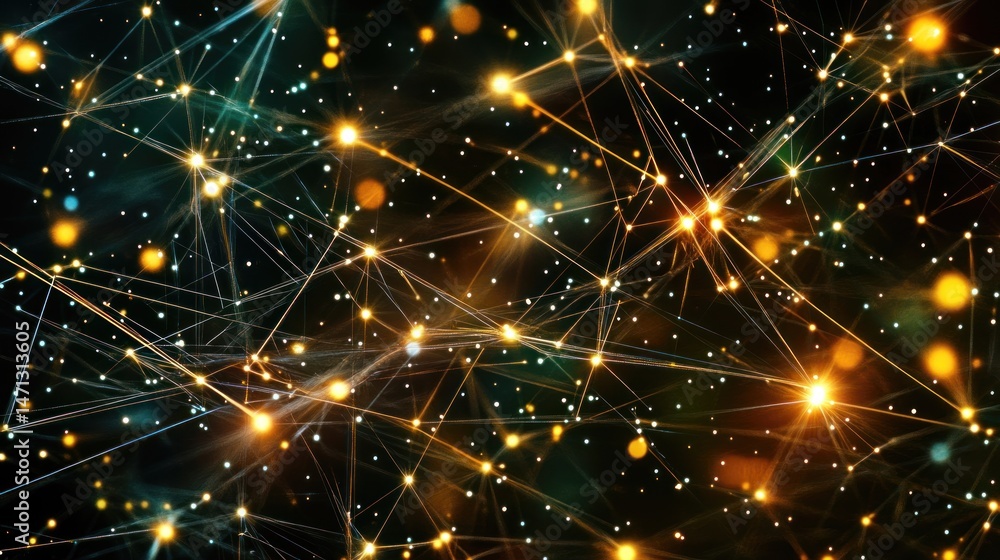 Poster cosmic network: a celestial tapestry of light and connection