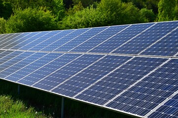 Solar power plant - concept for electricity and ecological industry. High energy prices. Beautiful...