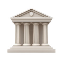 Obraz premium Elegant Classical Building Facade with Four Columns Architectural Design Template