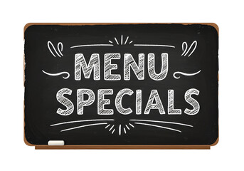 Chalkboard menu specials restaurant sign
