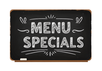Chalkboard menu specials restaurant sign
