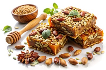 Honey, Flax, Pumpkin Seeds & Nuts Dessert Close-up - Kozinaki, Oriental Sweets