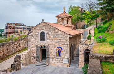 St. Petka Chapel, located at the pathway connecting the upper and the lower city of the Belgrade Fortress, in Belgrade, Serbia. The icon of Saint Petka is on the church wall.