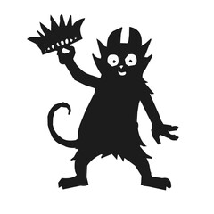 Monster black silhouette vector illustration