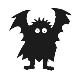 Monster black silhouette vector illustration