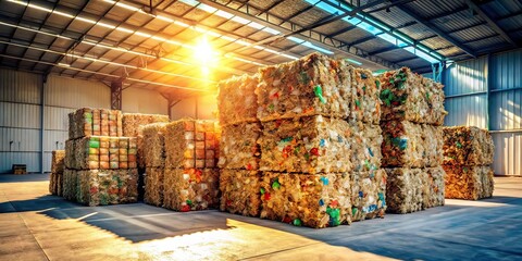 Industrial Recycling Blocks Storage Facility - Landscape Photography