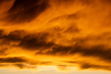 A large orange cloud in the sky