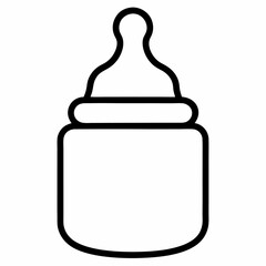 Baby Bottle outline icon on white background
