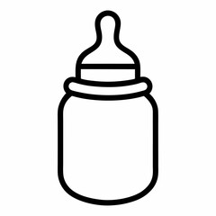 Baby Bottle outline icon on white background
