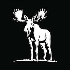Moose Silhouette Vector Art & Illustration for Outdoor Logos Art & Illustration