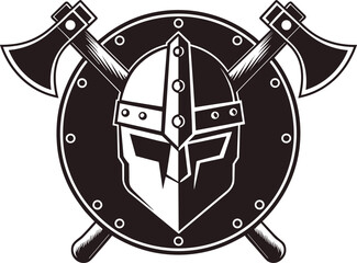 Warrior Viking Helmet Vector Art & Illustration