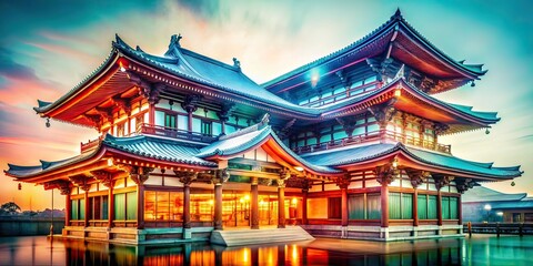 Fototapeta premium Japan Architecture Double Exposure - Stunning Architectural Detail