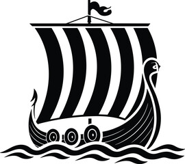 Viking Longship Vector Art for Tattoo Art