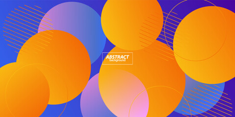 Abstract geometric background with blue color design. Colorful orange circle pattern elements. Vector Eps10
