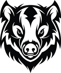 vector illustration of a Wombat Head, Wombat Head silhouette vector illustration, wombat head vector design
