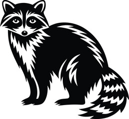 vector illustration of a Raccoon, Raccoon icon and design, Raccoon face close, raccoon animal logo