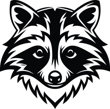 Raccoon Head icon, Raccoon Head design and logo, Raccoon Head illustration vector isolated. Raccoon head drawn image, Raccoon vector design 