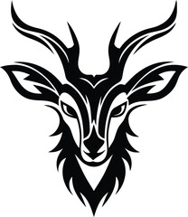Deer Head design, Deer Head icon, deer head silhouette vector illustration, deer head white and black, deer head vector logo

