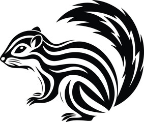 black and white Chipmunk, Chipmunk icon, chipmunk silhouette vector illustration, chipmunk vector 