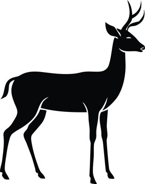 silhouette of deer,deer silhouette vector, illustration deer icon