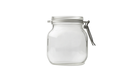 A set of pristine, label-free glass jar isolated on a transparent background, ideal for modern minimalism isolated on a transparent background