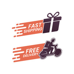 Fast Shipping and Free Delivery Logo Badges