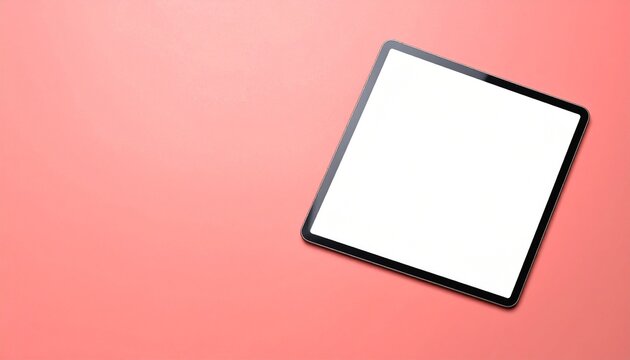 blank photo frame on pink background