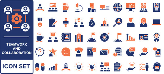 teamwork outline icon collection. Vector illustration