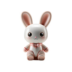 Adorable rabbit character wearing a bow tie, cartoon bunny PNG for children's illustrations