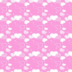 Heart Pattern Background, Romantic Love Design, Valentine’s Day, Cute Pink Hearts