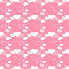 Heart Pattern Background, Romantic Love Design, Valentine’s Day, Cute Pink Hearts