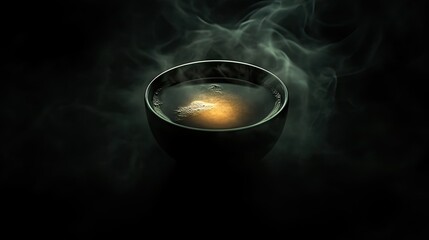 Bowl of Hot Liquid with Steam
