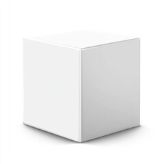 A clean, simple, white cubic box, isolated