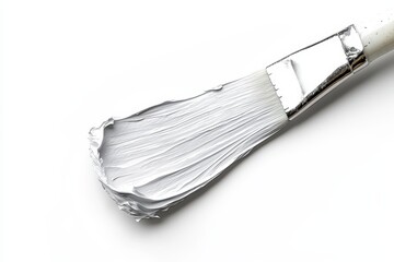 Paintbrush with light gray paint