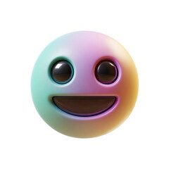 Fototapeta premium Smiling 3D Emoji Face Pastel Rainbow Colors on Transparent Background